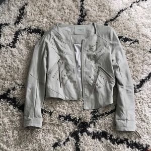 Blank NYC through and through taupe vegan leather jacket